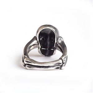 Кольцо серебряное череп, чернение.
