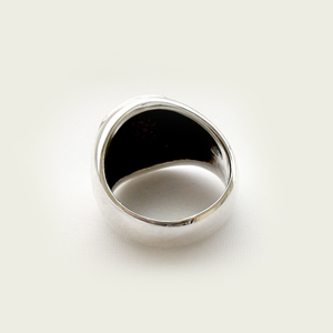 Кольцо серебряное, чернение. Надпись 